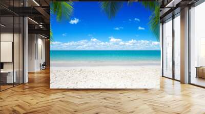 tropical Maldives island with white sandy beach and sea Wall mural