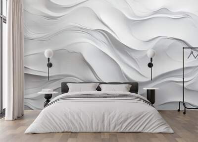 White texture and background. Abstract white wave modern soft luxury texture with smooth Wall mural