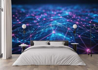 Abstract interface simulation of technology, geometrical elements technology Wall mural