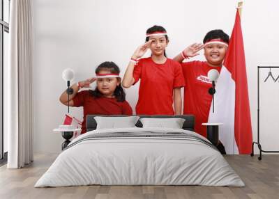 Indonesian children celebrate Indonesian Independence Day, August 17 Wall mural