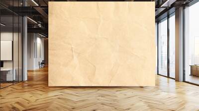 Crumpled yellow background paper texture Wall mural