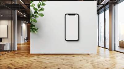 Smartphone with a blank display on a clean white background Wall mural