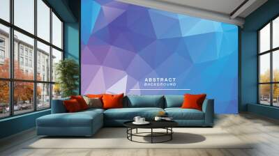 Polygon blue purple Wall mural