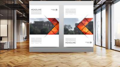 brochure layout template flyer design vector, magazine booklet cover abstract background Wall mural