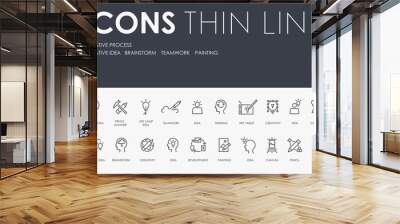 CREATIVE PROCESS Thin Line Icons Wall mural