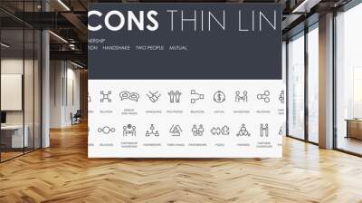 PARTNERSHIP Thin Line Icons Wall mural