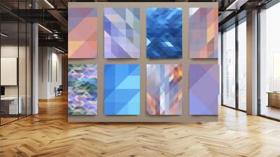 Set of abstract geometric background templates Wall mural