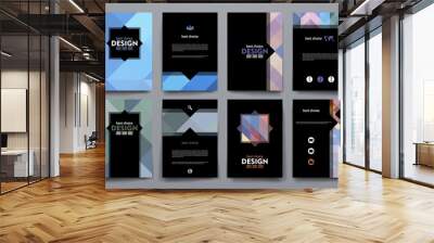 Set of brochure, poster design templates in abstract style Wall mural