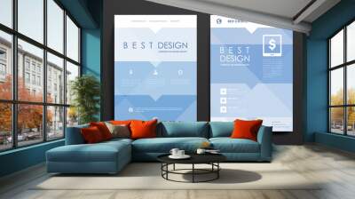 Set of brochure, poster design templates in abstract style Wall mural