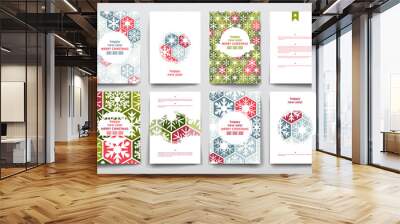 Set of brochure, poster design templates in Christmas style Wall mural