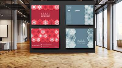 Set of brochure, poster design templates in Christmas style Wall mural