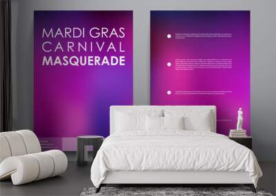 set of brochure, poster design templates in mardi gras style Wall mural