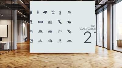 Set of California icons Wall mural