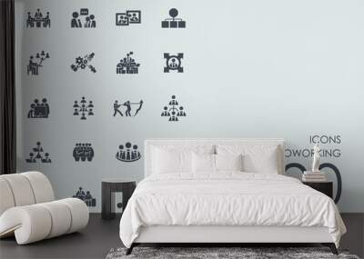 Set of coworking icons Wall mural