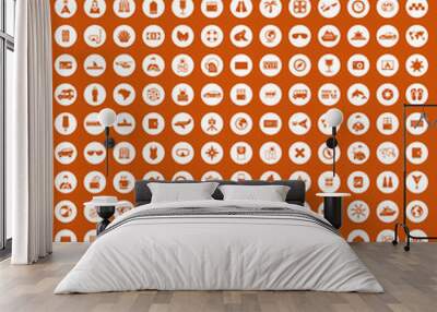 Set of tourism simple icons Wall mural