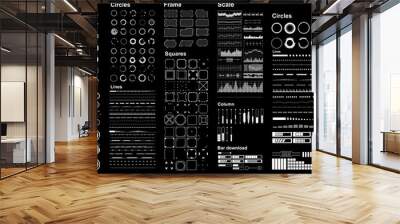 futuristic virtual graphic touch user interface, mega set futuristic hud elements Wall mural