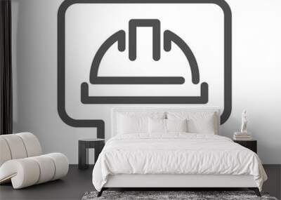 Engineering design related icon outline and linear vector. Wall mural