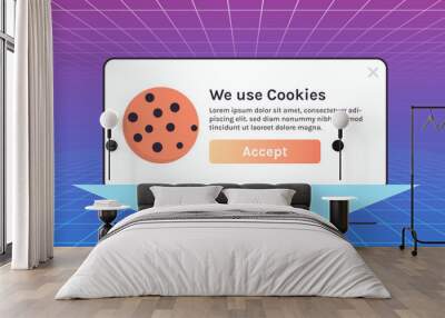 Protection of personal data information cookie and internet web page we use cookies policy concept flat vector illustration.	
 Wall mural