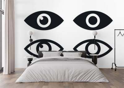 Simple design eye and eyesight, retina, scan eyes flat vector illustration. Wall mural