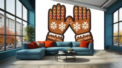 Cute winter gloves clip art Wall mural