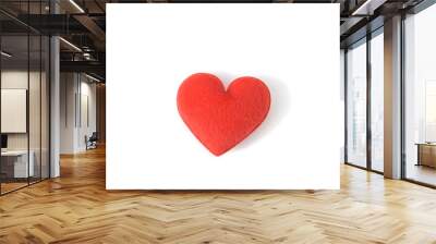 A red heart on a white background Wall mural