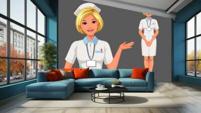 Beautiful young nurse vector illustration part 2 Wall mural