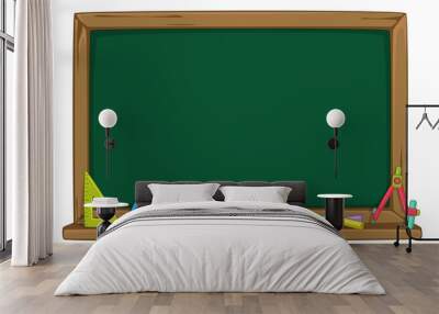 Blank green chalkboard vector illustration Wall mural