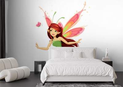 Flying butterfly fairy Wall mural