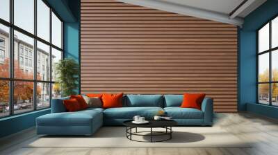 Vertical wooden slats texture for interior decoration, Texture wallpaper background, backdrop Texture for Architectural 3D rendering.
 Wall mural