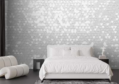 White triangular abstract background, Grunge surface, 3d Rendering Wall mural