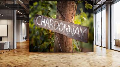 Chardonnay wooden sign Wall mural