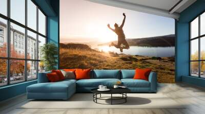 Female jumping  Wall mural