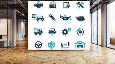 Car Service Icons -- Azure Series Wall mural