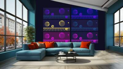 set of Concept of Future digital technology metaverse Wall mural