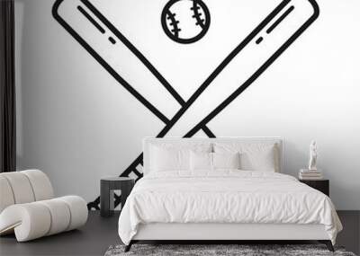 baseball vector icon in trendy flat design Wall mural