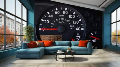 Car Dashboard with Odometer Wall mural