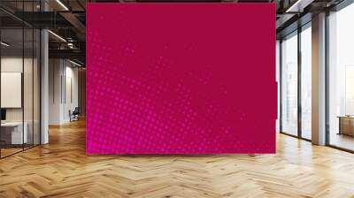 Pink dots on magenta banner. Curved reticulate or dotted texture. Dotted template for ​tecnology or business concept. Wall mural