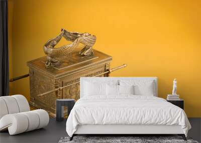 Ark of the Covenant on a Dramatic Gold Background Wall mural