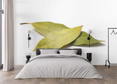 Bay Leaves on a White Background Wall mural