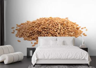 Pile of Organic Einkorn Rice Isolated on a White Background Wall mural