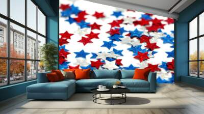 Red, White and Blue Stars Wall mural