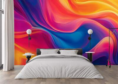 Abstract Swirling Pattern of Bright Colors Wall mural