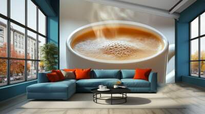 cup of coffee for breakfast on white background Wall mural