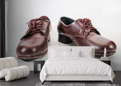 Scout 's shoes / brown shoes leather Wall mural