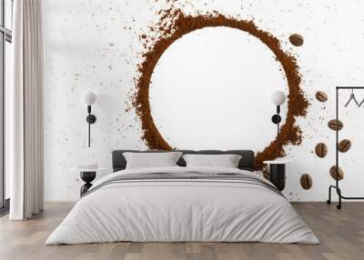 Circle Coffee Ground Border Isolated Background Wall mural