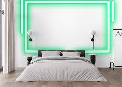 Green Glowing Neon Speech Bubble Wall mural