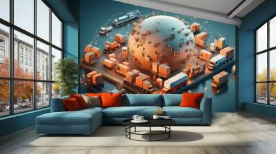 Logistics and supply chain management Wall mural