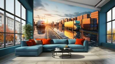 Logistics and supply chain management Wall mural