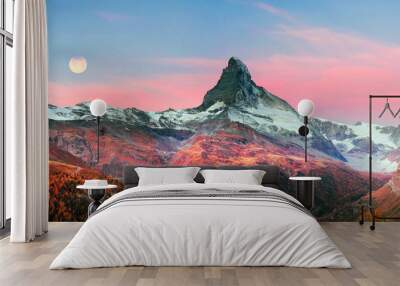 Matterhorn slopes in autumn Wall mural