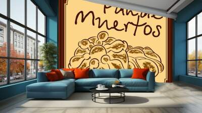 Pan de muerto - Mexican bread of the dead - vector Wall mural